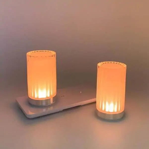 orange cordless table lamp
