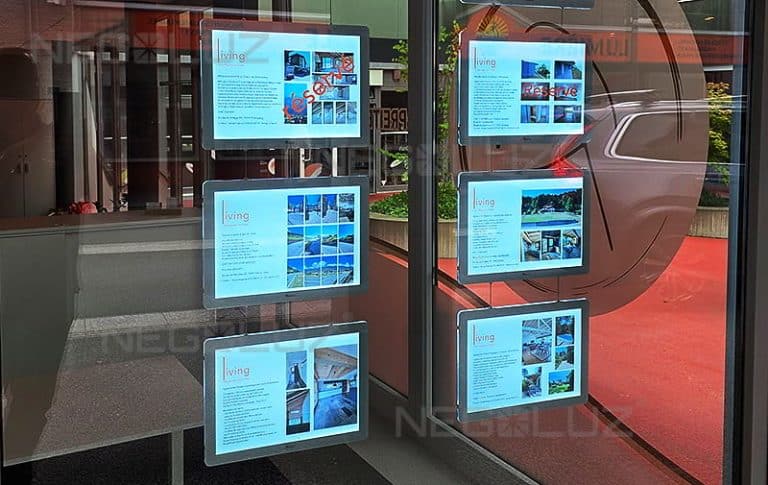 Backlit Window Displays Estate Office 2026 NegoLuz USA